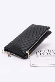 Fendax Quilted Faux Leather Half Folded Cltuch