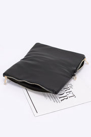 Fendax Quilted Faux Leather Half Folded Cltuch