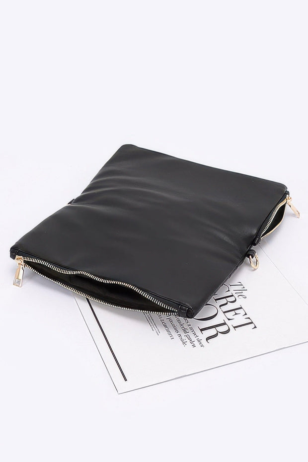 Fendax Quilted Faux Leather Half Folded Cltuch