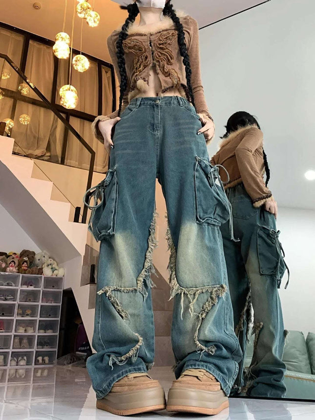 Retro Five-pointed Star Loose-fitting Slimming Pants Fendax 0
