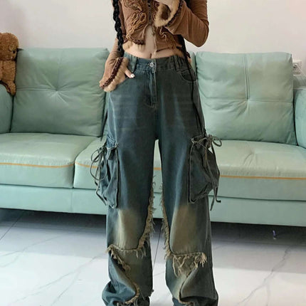Retro Five-pointed Star Loose-fitting Slimming Pants Fendax 0