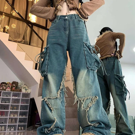 Retro Five-pointed Star Loose-fitting Slimming Pants