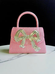 Trendsi 0 Pink Rhinestone Banquet Full Diamond Shoulder Crossbody Women's Bag