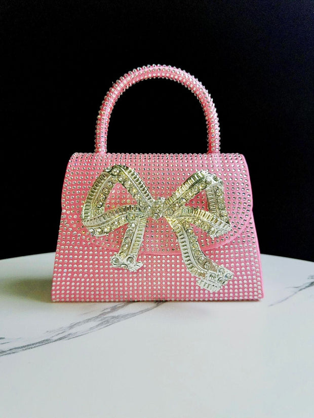 Trendsi 0 Pink Rhinestone Banquet Full Diamond Shoulder Crossbody Women's Bag
