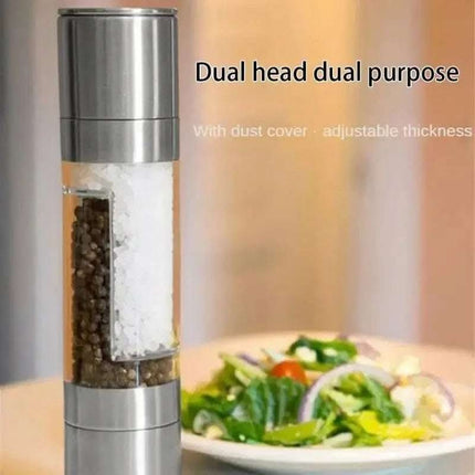 Salt Pepper Grinder 2 In 1 Manual Stainless Steel Salt Pepper Mills Adjustable Ceramic Grinding Spice Mill Kitchen Tool Gadgets Fendax 4