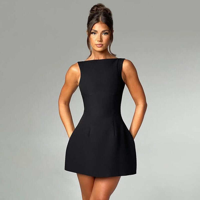 Sexy Slim-fitting Backless Dress Summer Sleeveless Short Dresses Fendax 0