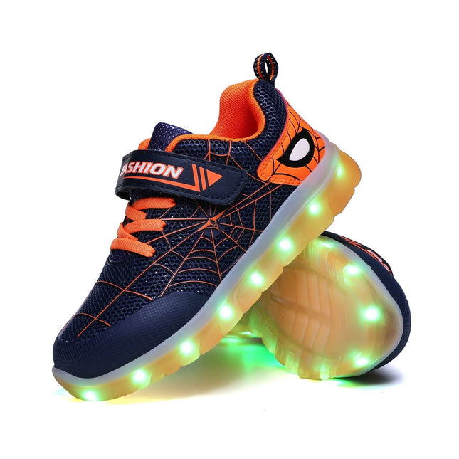 Size 26-37 Kids Led USB Recharge Glowing Shoes Children's Hook Loop Fendax 0