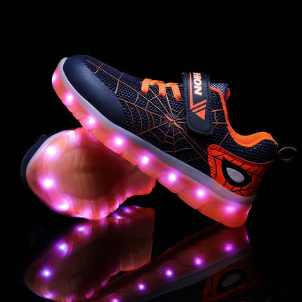 Size 26-37 Kids Led USB Recharge Glowing Shoes Children's Hook Loop Fendax 0