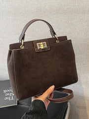 Trendsi Solid Color Handbag with Removable Strap