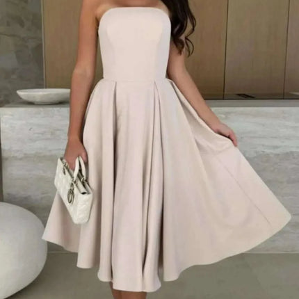 Solid Color Tube Midi Dress Fendax Women