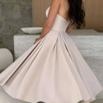 Solid Color Tube Midi Dress Fendax Women