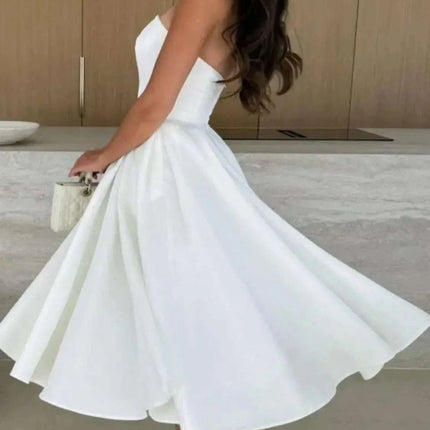 Solid Color Tube Midi Dress Fendax Women