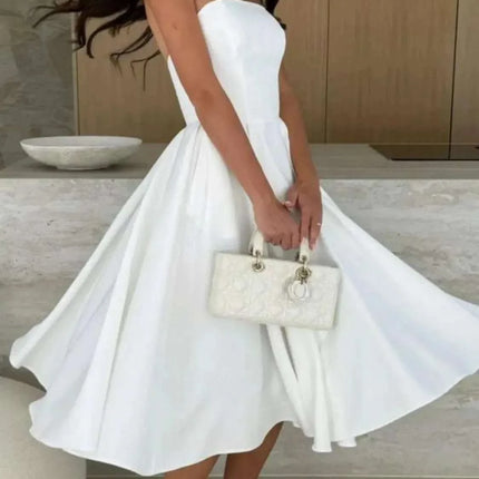Solid Color Tube Midi Dress Fendax Women