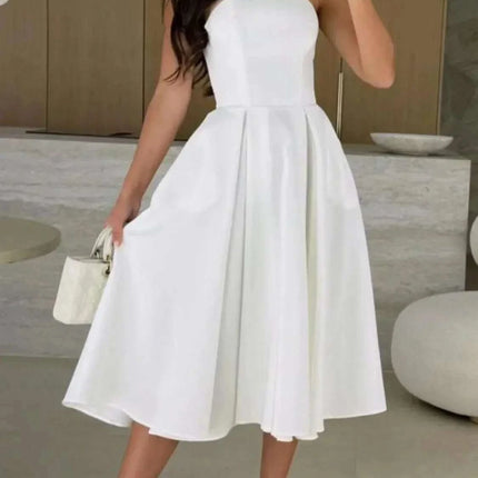 Solid Color Tube Midi Dress Fendax Women