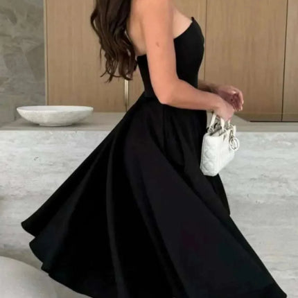 Solid Color Tube Midi Dress Fendax Women