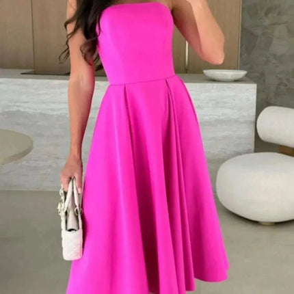 Solid Color Tube Midi Dress Fendax Women