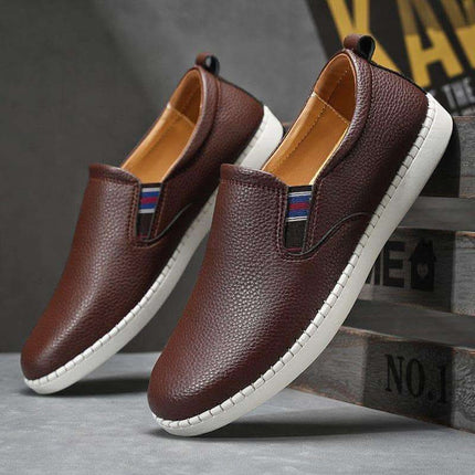 Spring And Autumn Men's Casual Cowhide Flat Sneakers Fendax 0