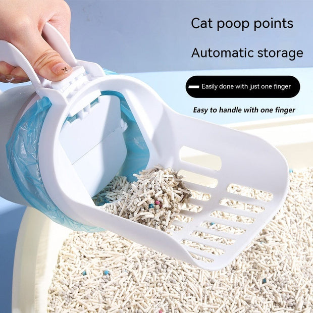 Trendsi 0 Upgrade Widen Cat Litter Shovel Scoop With Refill Bags Large Cat Litter Box Self Cleaning Cat Waste Bin System Pet Supplies Pet Products