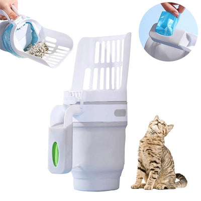 Trendsi 0 Upgrade Widen Cat Litter Shovel Scoop With Refill Bags Large Cat Litter Box Self Cleaning Cat Waste Bin System Pet Supplies Pet Products