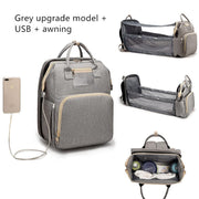 Trendsi 0 Grey B USB Charging Version Mommy Bed Backpack Folding Large Capacity Multi-function