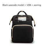 Trendsi 0 Black B USB Charging Version Mommy Bed Backpack Folding Large Capacity Multi-function