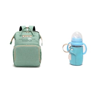 Trendsi 0 Light green C and blue USB Charging Version Mommy Bed Backpack Folding Large Capacity Multi-function