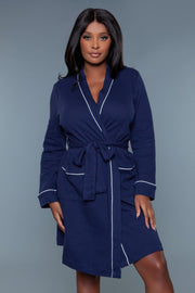 Fendax Navy Blue / S/M Waffle Robe Queen