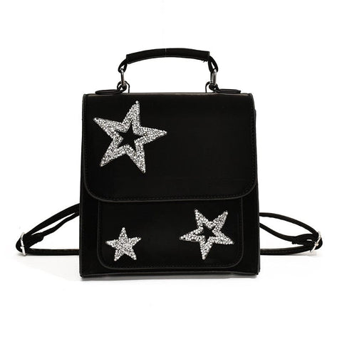 Trendsi 0 Black Women's Bag Fashionable Sequins Five-pointed Star Backpack