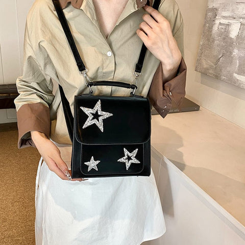 Trendsi 0 Women's Bag Fashionable Sequins Five-pointed Star Backpack