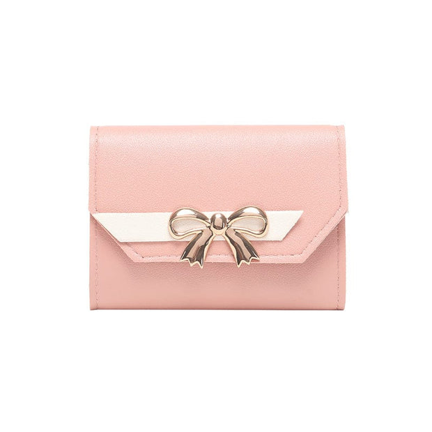 Trendsi 0 Women's Bow Short Three-fold Snap Button Wallet