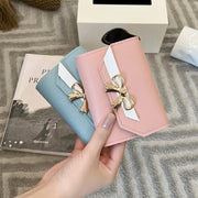 Trendsi 0 Women's Bow Short Three-fold Snap Button Wallet
