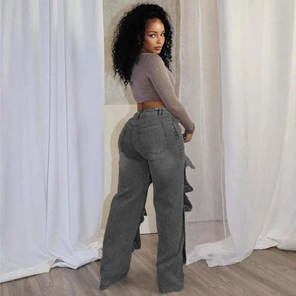 Women's Button High Waist Straight Jeans Fendax 0