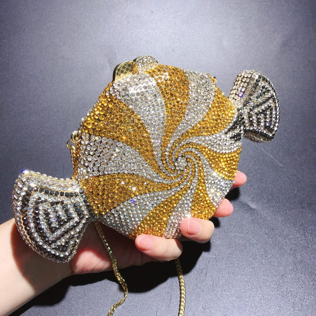 Trendsi 0 Gold Women's Diamond Candy Shape Crystal Diamond Clutch