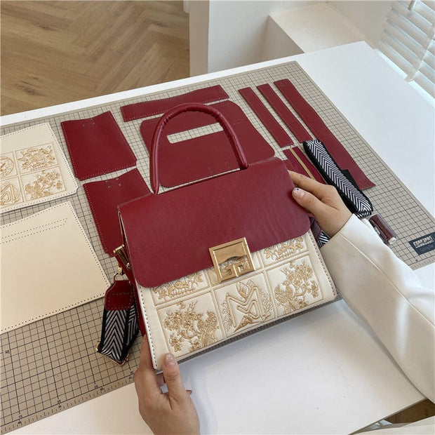 Trendsi 0 Red Material Package Women's Diy Handmade Knitted Messenger Bag