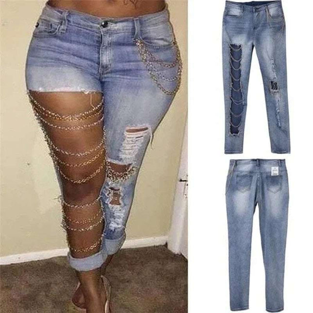 Women's exaggerated big ripped jeans Fendax 0