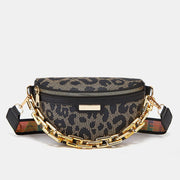 Trendsi 0 Black Leopard Print Women's Fashion Chest Bag Shoulder Bag Leopard Print Waist Bag