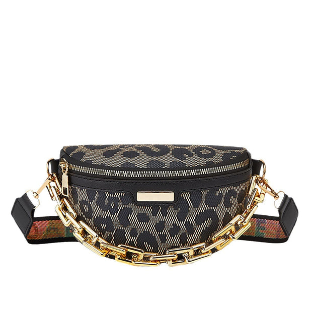 Trendsi 0 Women's Fashion Chest Bag Shoulder Bag Leopard Print Waist Bag