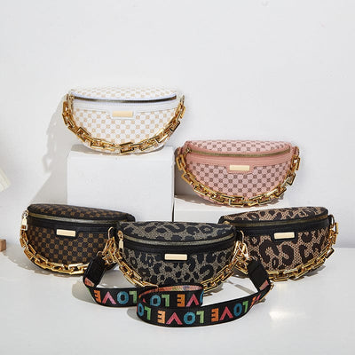 Trendsi 0 Women's Fashion Chest Bag Shoulder Bag Leopard Print Waist Bag