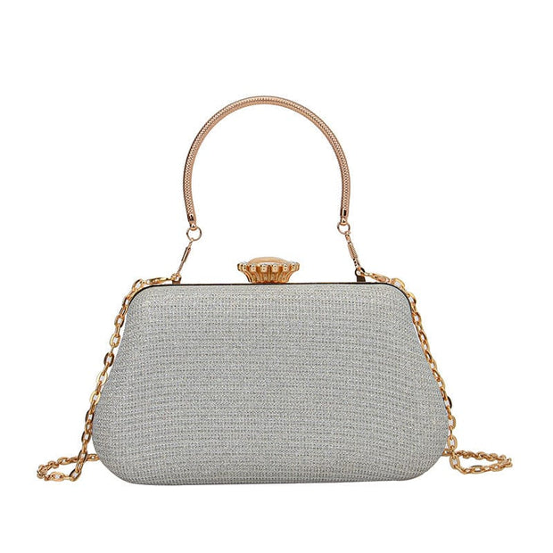 Trendsi 0 Silver Women's Fashion Clutch Crossbody Chain Bag