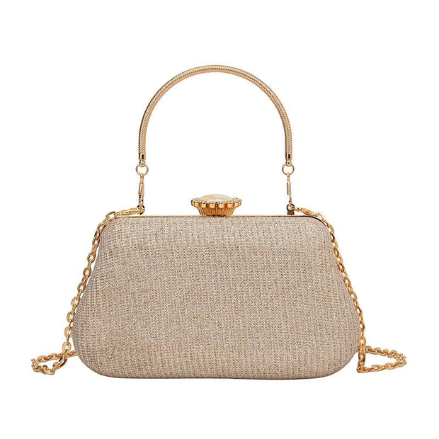 Trendsi 0 Gold Women's Fashion Clutch Crossbody Chain Bag