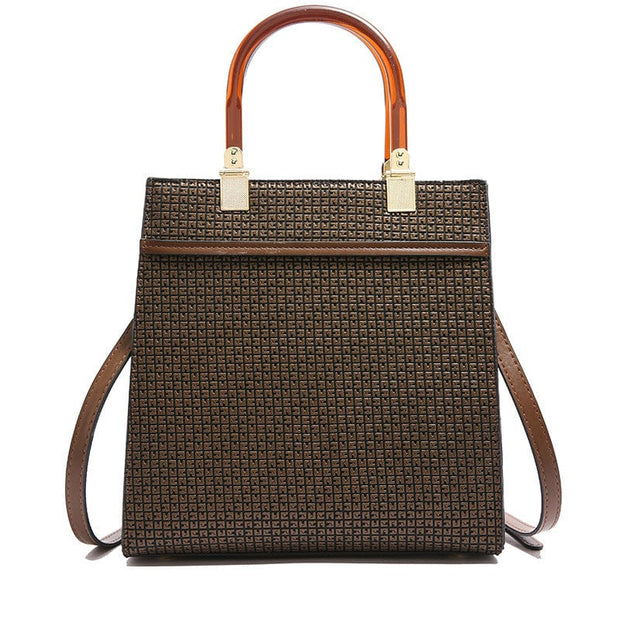 Trendsi 0 Coffee Women's Fashion Stone Pattern Handbag