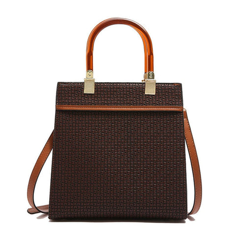 Trendsi 0 Brown Women's Fashion Stone Pattern Handbag
