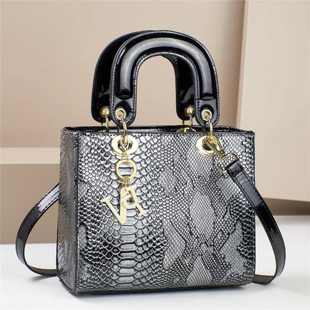 Trendsi 0 Snakeskin Silver Women's Handbag Shoulder Messenger Bag