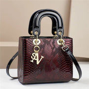 Trendsi 0 Snakeskin Pattern Wine Red Women's Handbag Shoulder Messenger Bag