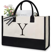 Trendsi 0 Y / 40x15x30 Women's Letter Canvas Tote Bag