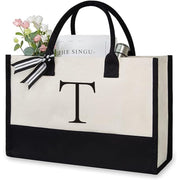 Trendsi 0 T / 40x15x30 Women's Letter Canvas Tote Bag