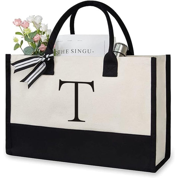 Trendsi 0 T / 40x15x30 Women's Letter Canvas Tote Bag
