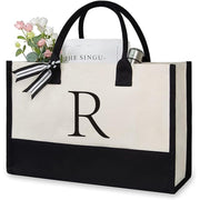 Trendsi 0 R / 40x15x30 Women's Letter Canvas Tote Bag
