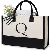 Trendsi 0 Q / 40x15x30 Women's Letter Canvas Tote Bag