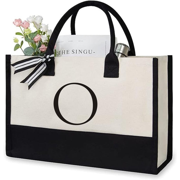 Trendsi 0 O / 40x15x30 Women's Letter Canvas Tote Bag